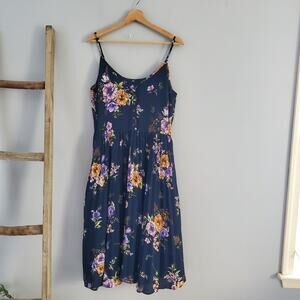 Target Spaghetti Strap Lightweight Floral Pleated Maxi Dress Size M